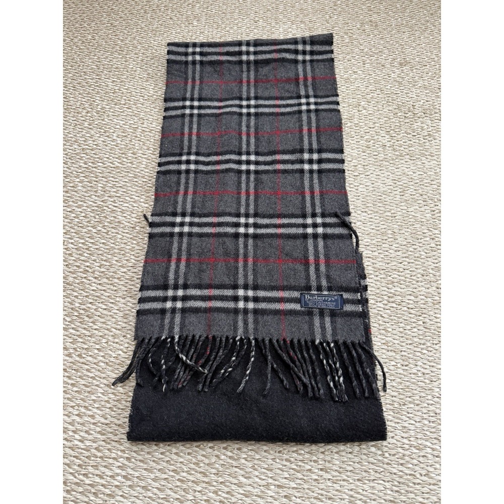Vintage Burberry Cashmere Check Plaid Scarf. - Picture 8 of 9